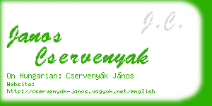 janos cservenyak business card