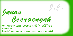 janos cservenyak business card